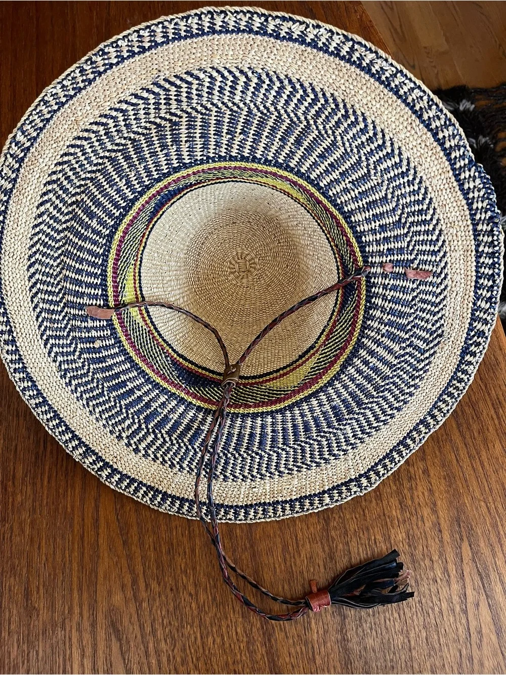 Brand New Handwoven African Bolga Sun Hat - Ghana Straw Hat Size M/L